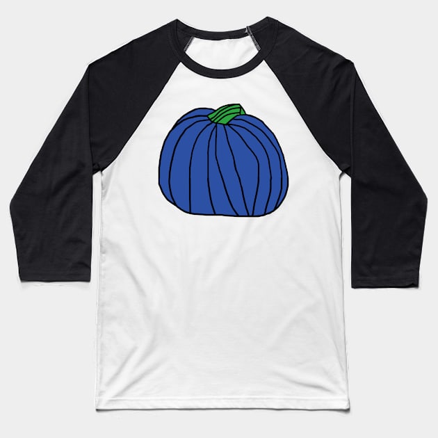 Big Blue Pumpkin Baseball T-Shirt by ellenhenryart